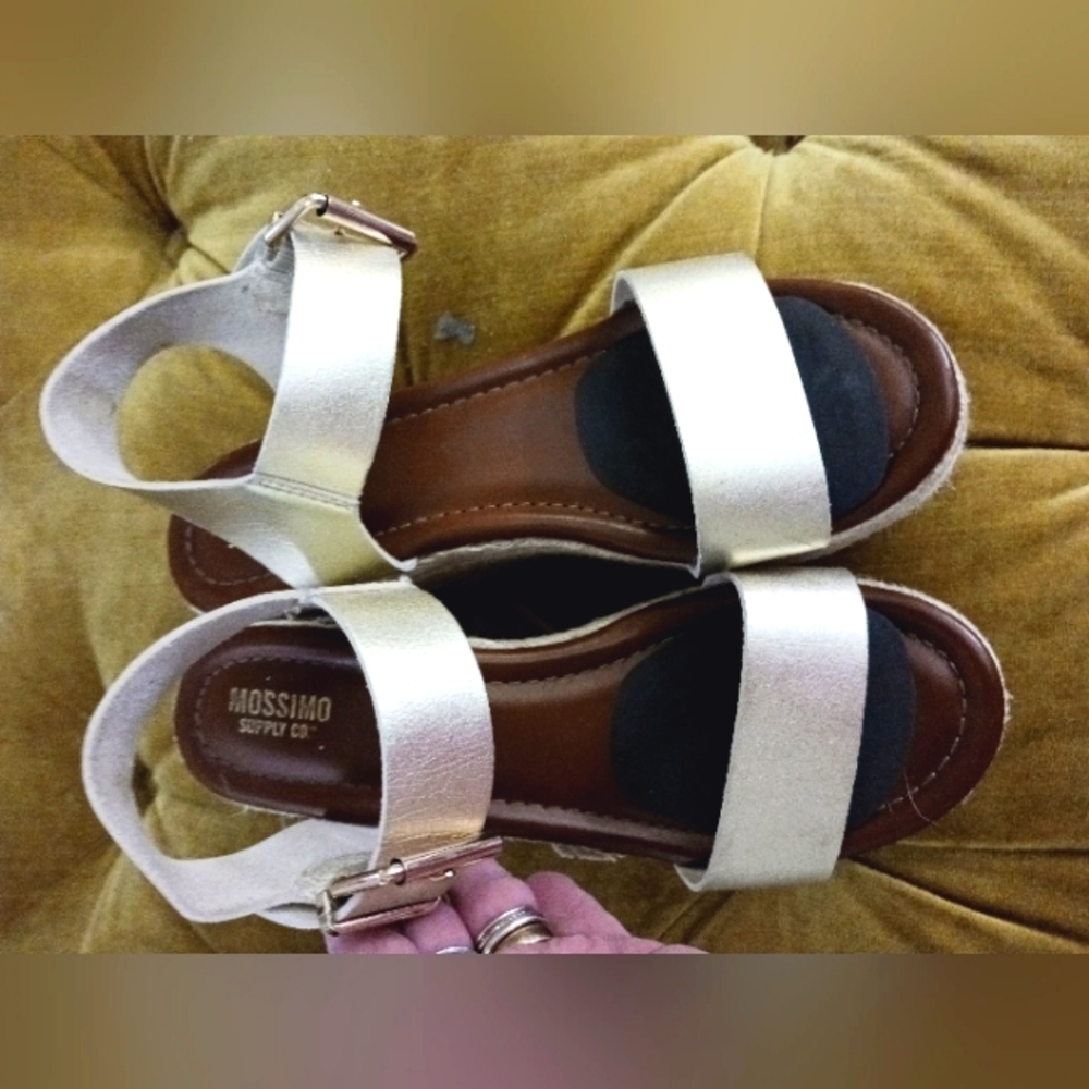 Mossimo Supply Co. Women's Gold Espadrille Sandals Sz 5.5 New!